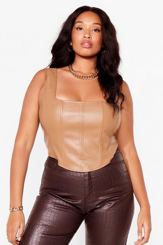 NastyGal Plus Size Faux Leather Corset Top 1