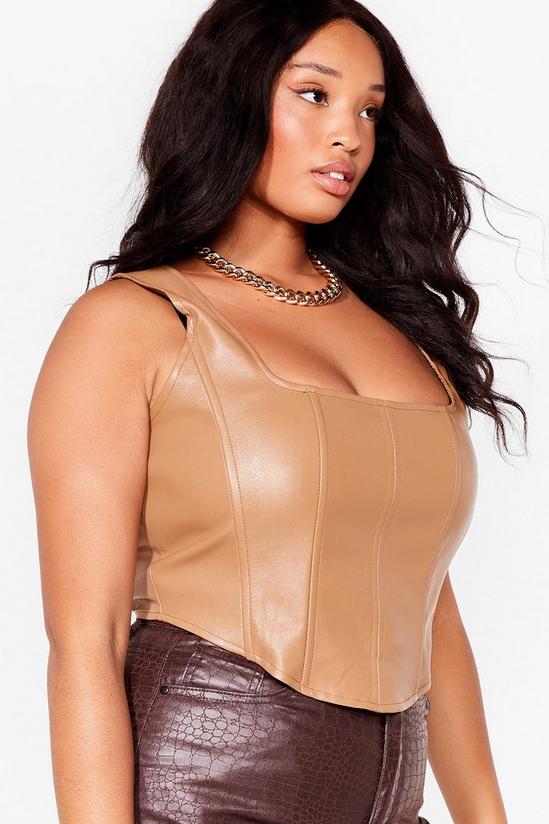 NastyGal Plus Size Faux Leather Corset Top 2