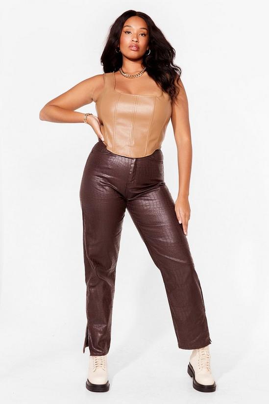 NastyGal Plus Size Faux Leather Corset Top 3