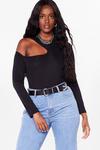 NastyGal Cut-Out With It Plus Size Ribbed Bodysuit thumbnail 1
