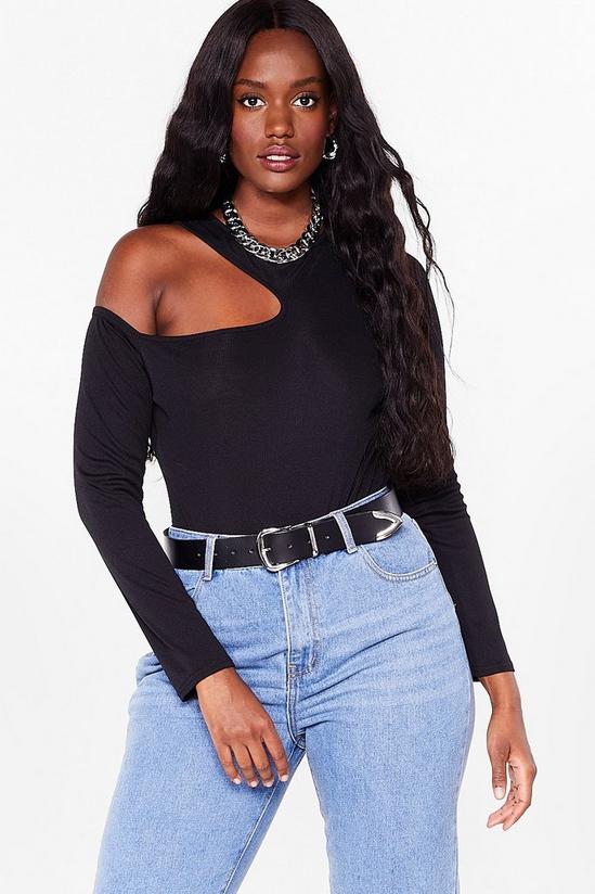 NastyGal Cut-Out With It Plus Size Ribbed Bodysuit 1