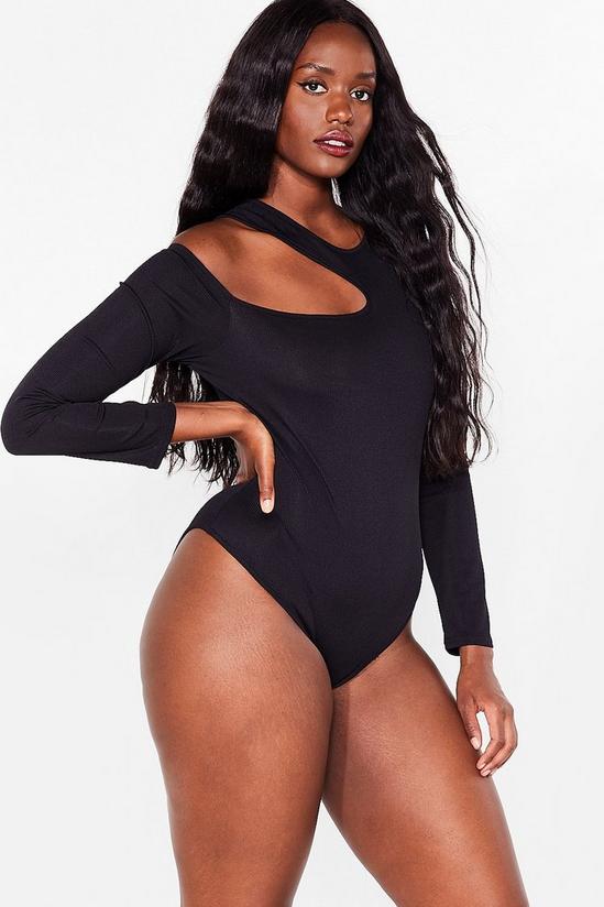 NastyGal Cut-Out With It Plus Size Ribbed Bodysuit 2