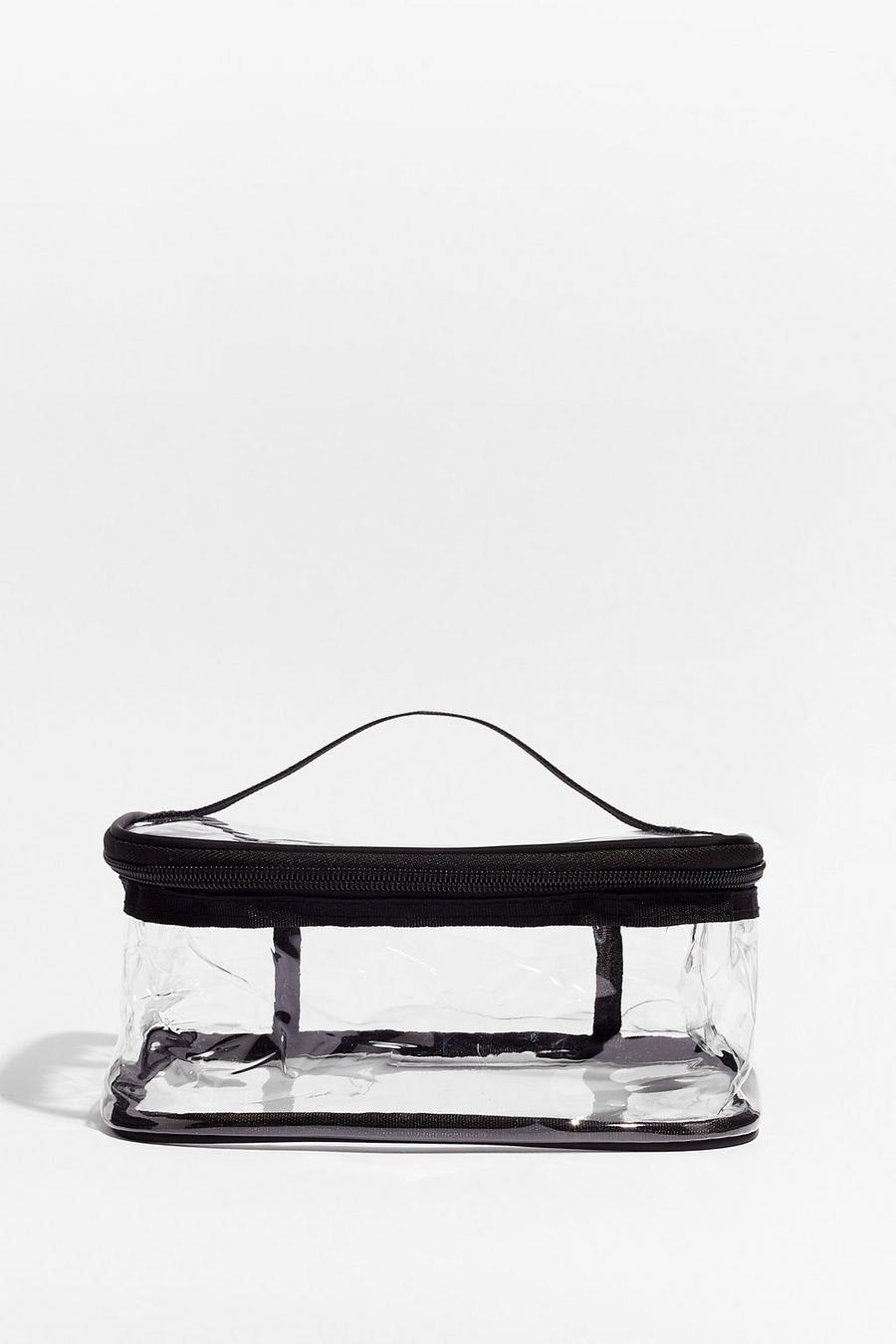 Black Clear Zip Up Cosmetic Bag