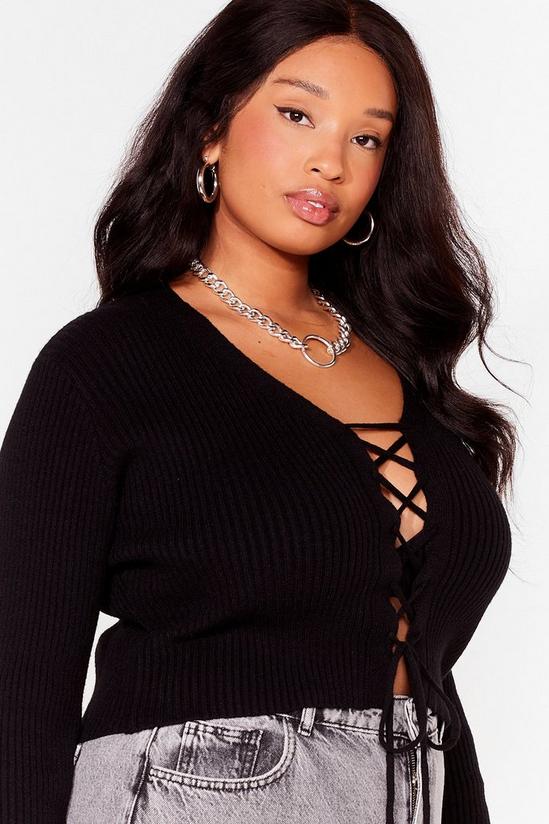 NastyGal Tie Your Luck With Me Plus Size Knit Jumper 2