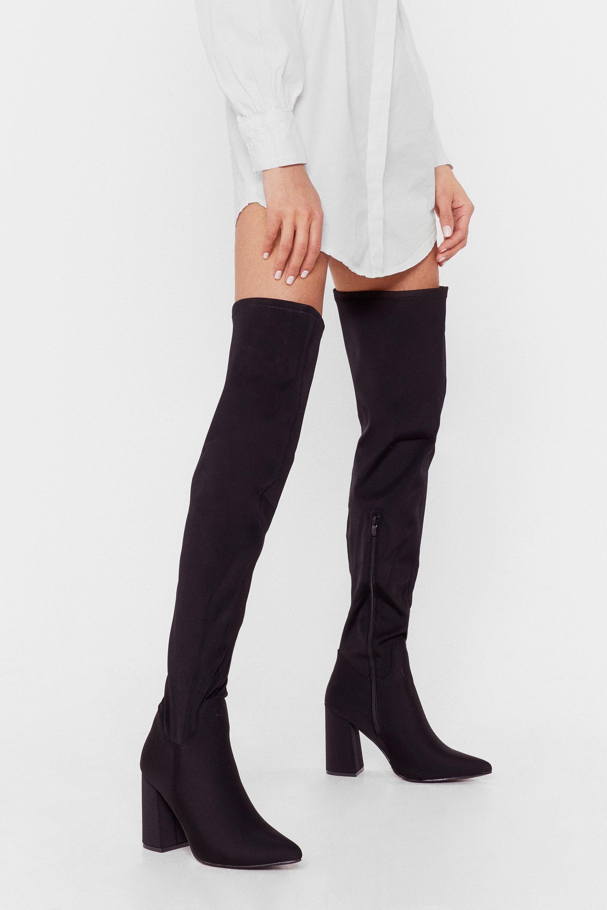 Boohoo over outlet the knee boots