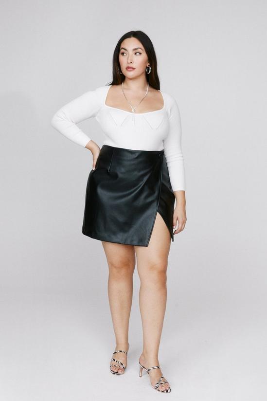 NastyGal Take the Lead Faux Leather Plus Skirt 1