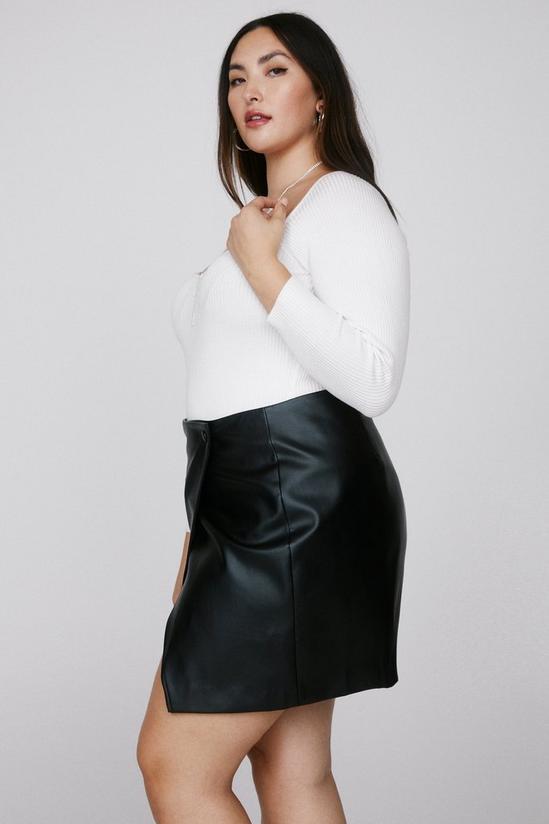 NastyGal Take the Lead Faux Leather Plus Skirt 4