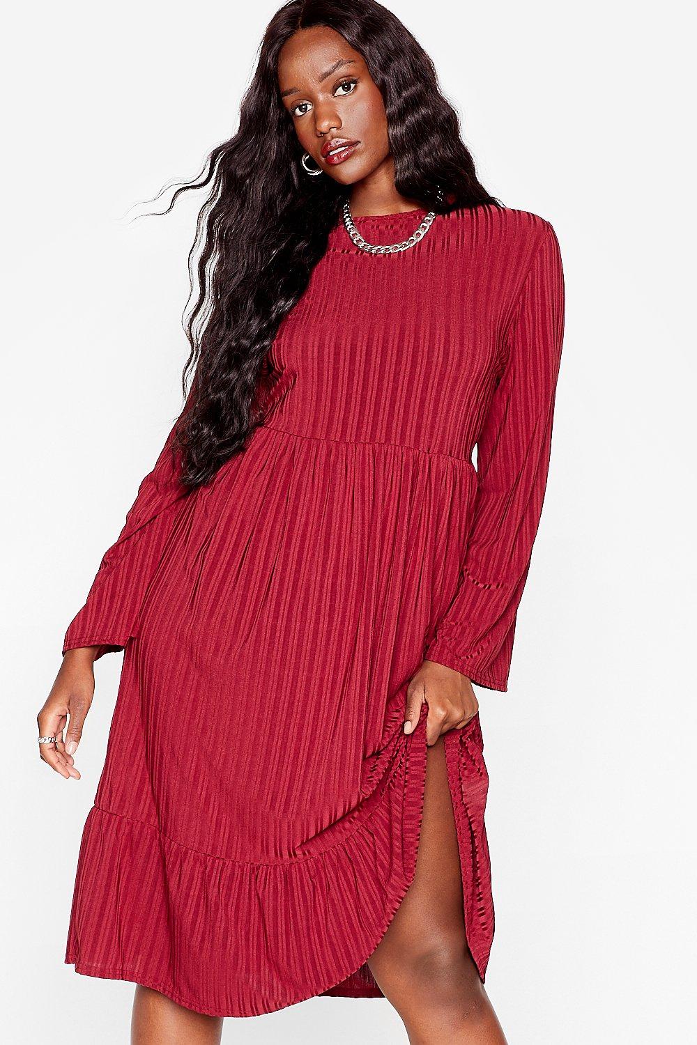 Burgundy 2025 loose dress