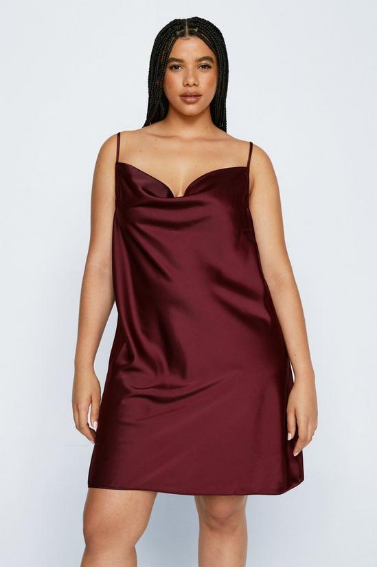 NastyGal Sought After Plus Size Satin Cowl Dress 2