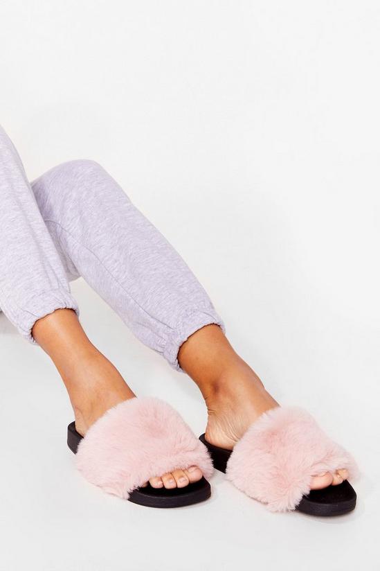 NastyGal Teddy When You Are Faux Fur Sliders 2