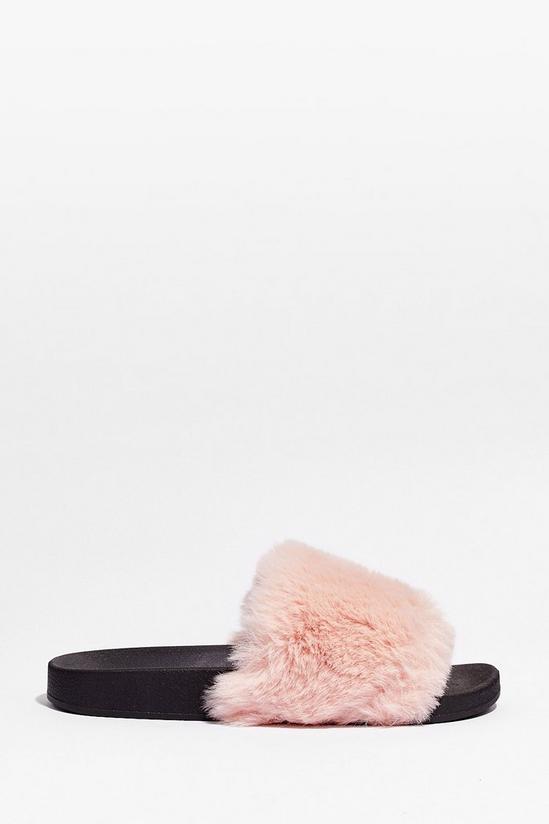NastyGal Teddy When You Are Faux Fur Sliders 3