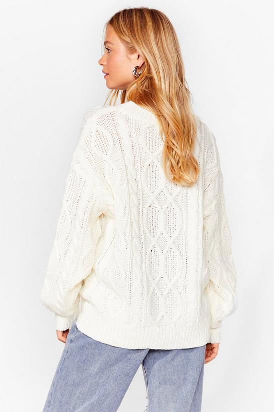 NastyGal Knit the Ground Running Cable Knit Jumper 4