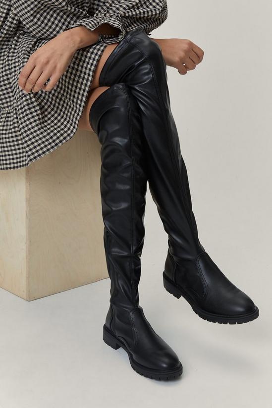 NastyGal Come Say Thigh Faux Leather Over-the-Knee Boots 2