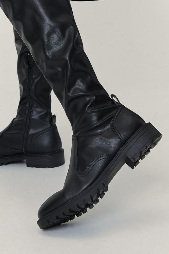 NastyGal Come Say Thigh Faux Leather Over-the-Knee Boots 4