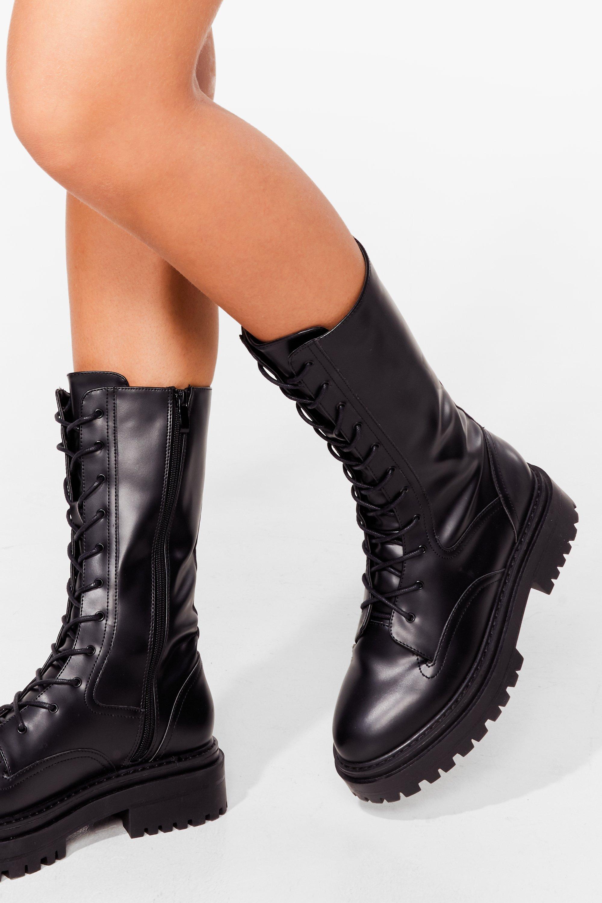 Calf high biker boots online
