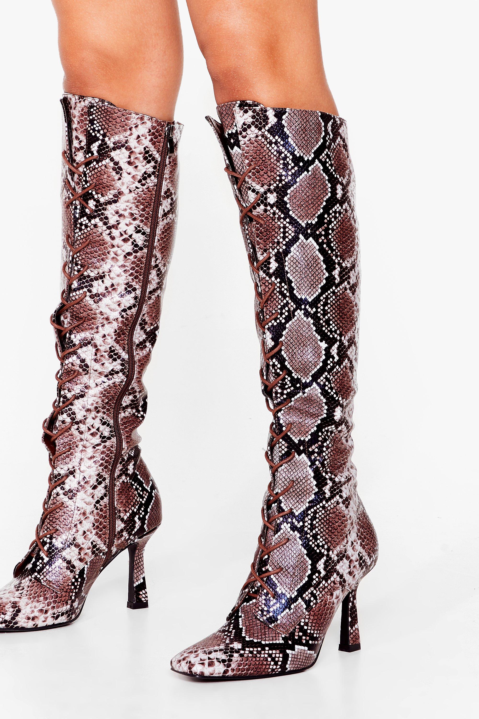 Boohoo snake 2024 print boots