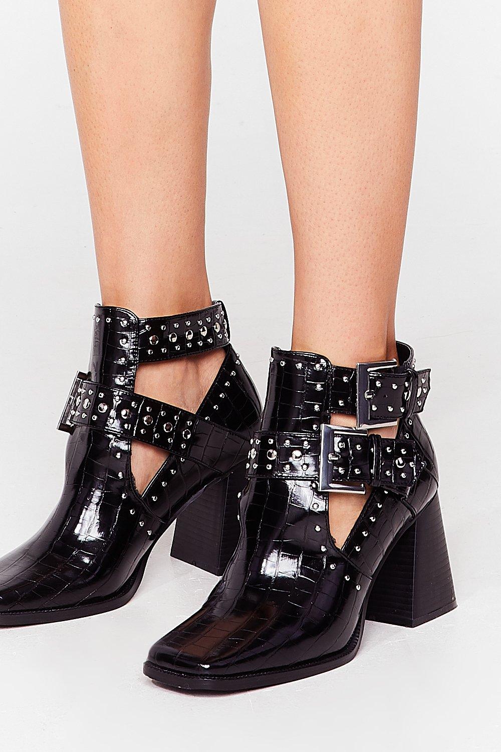 Studded cut 2025 out ankle boots