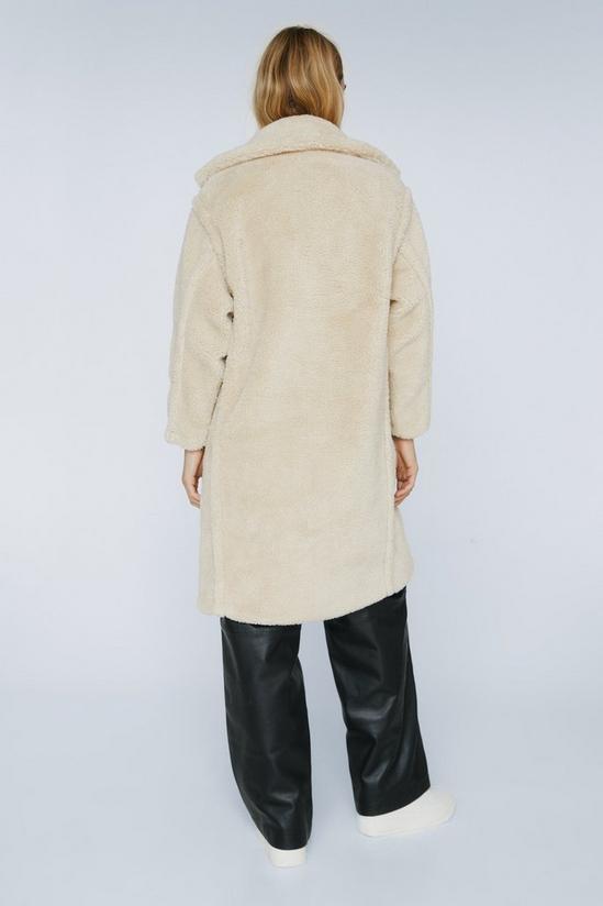 NastyGal Oversized Longline Faux Fur Teddy Coat 4