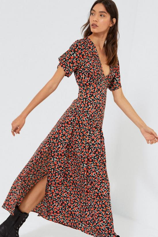 NastyGal Who Grows There Floral Midi Dress 1