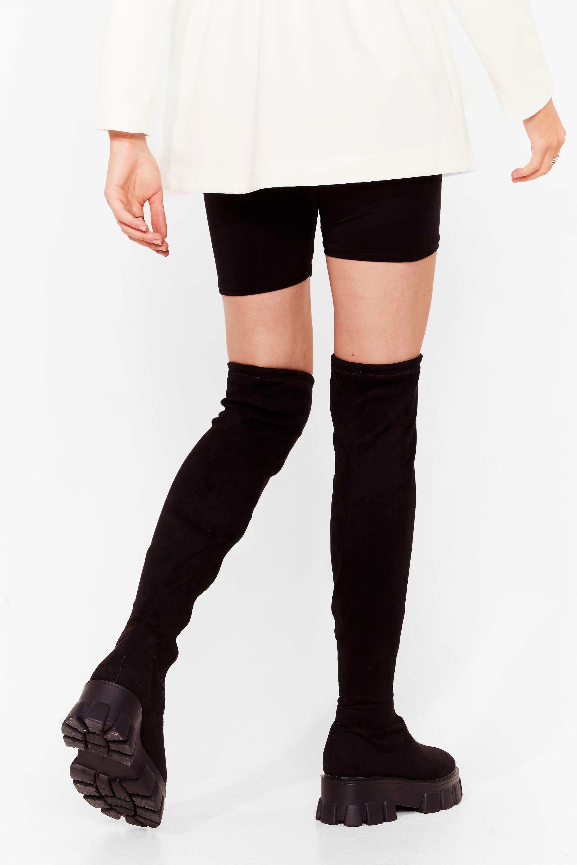 Boohoo suede hot sale boots