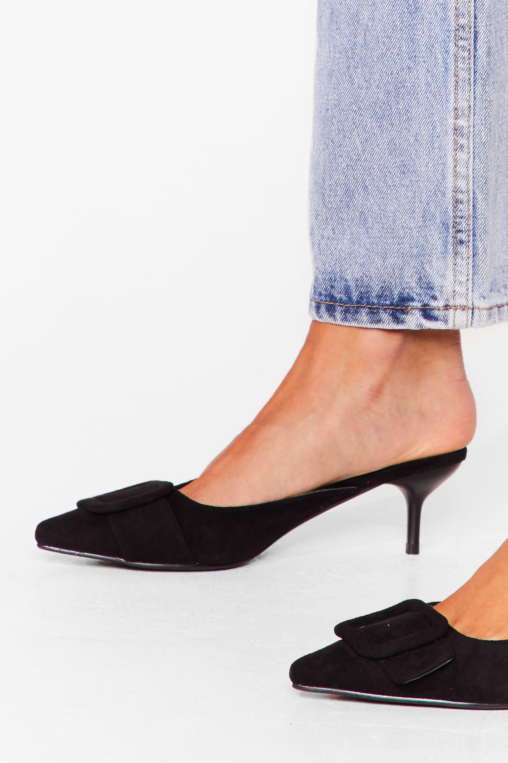 Black kitten discount heel mules uk