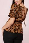 NastyGal Only Got Eyes For You Plus Tiger Puff Sleeve Blouse thumbnail 4