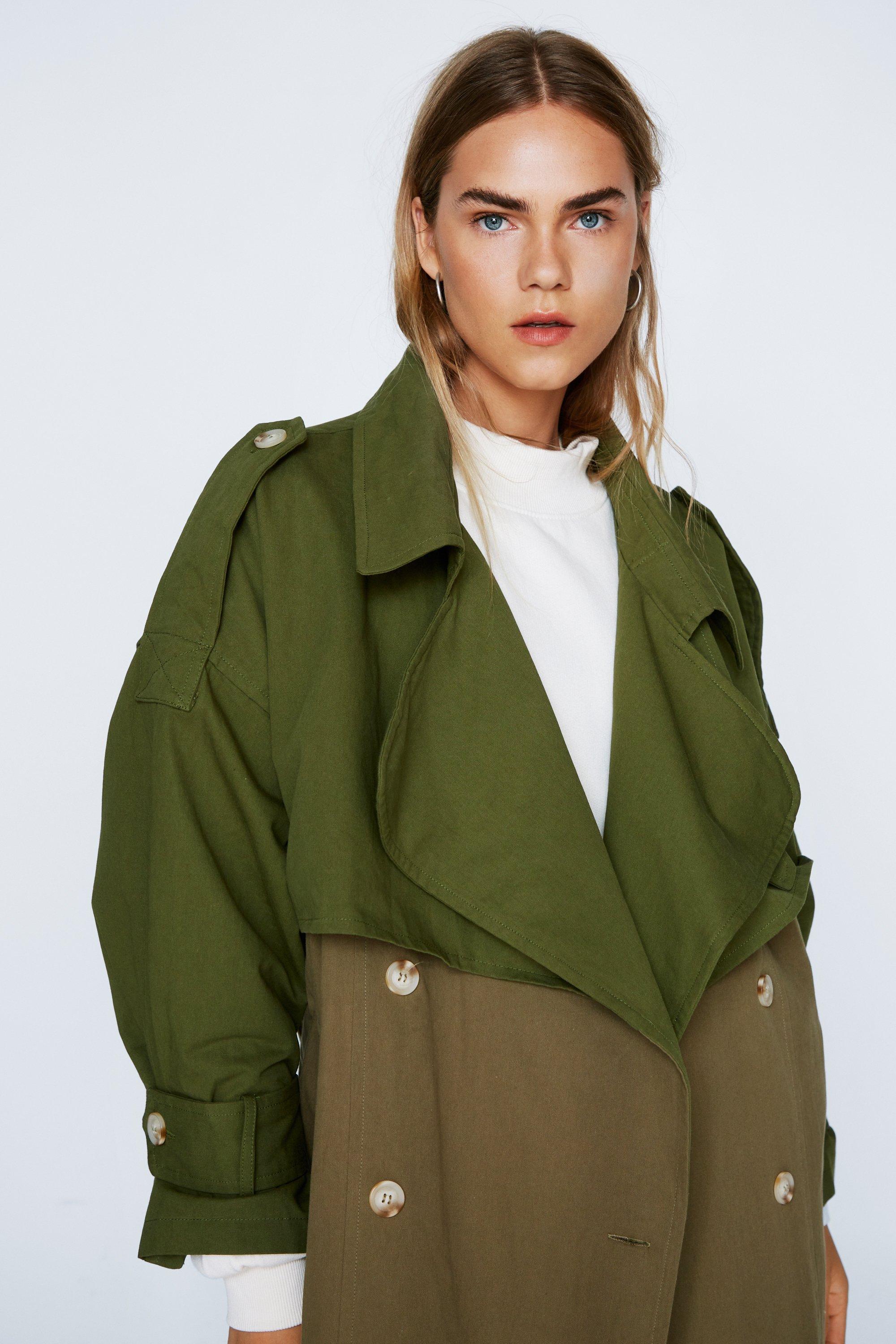 Boohoo hotsell khaki coat