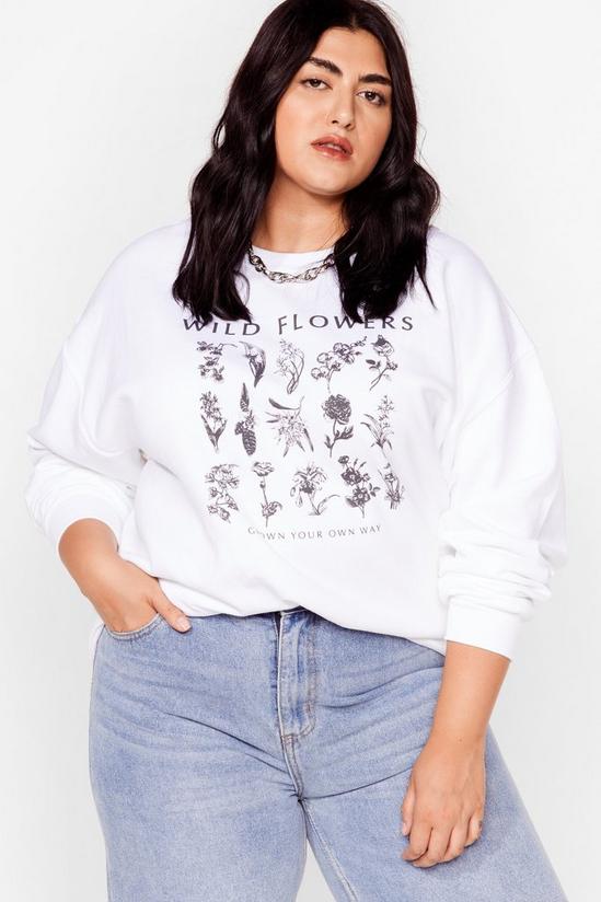 NastyGal Plus Size Wild Flower Graphic Sweatshirt 1