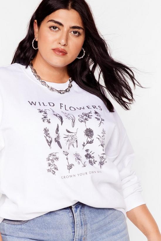 NastyGal Plus Size Wild Flower Graphic Sweatshirt 2