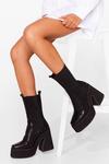 NastyGal Faux Leather Platform Heeled Boots thumbnail 3