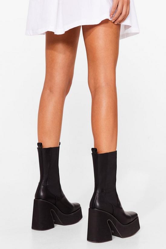 NastyGal Faux Leather Platform Heeled Boots 4