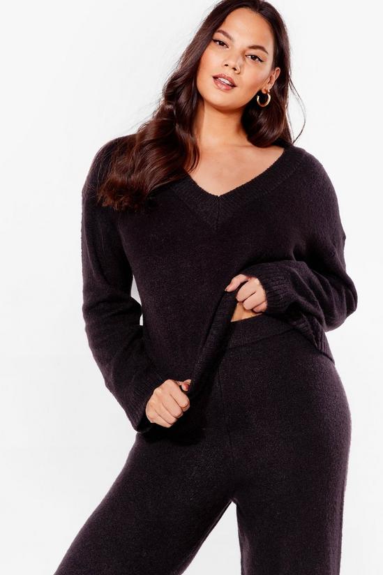 NastyGal Knit Pause Plus Size Jumper and Trousers Lounge Set 2