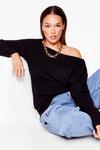 NastyGal Turn Knit Up Off-the-Shoulder Plus Size Jumper thumbnail 1