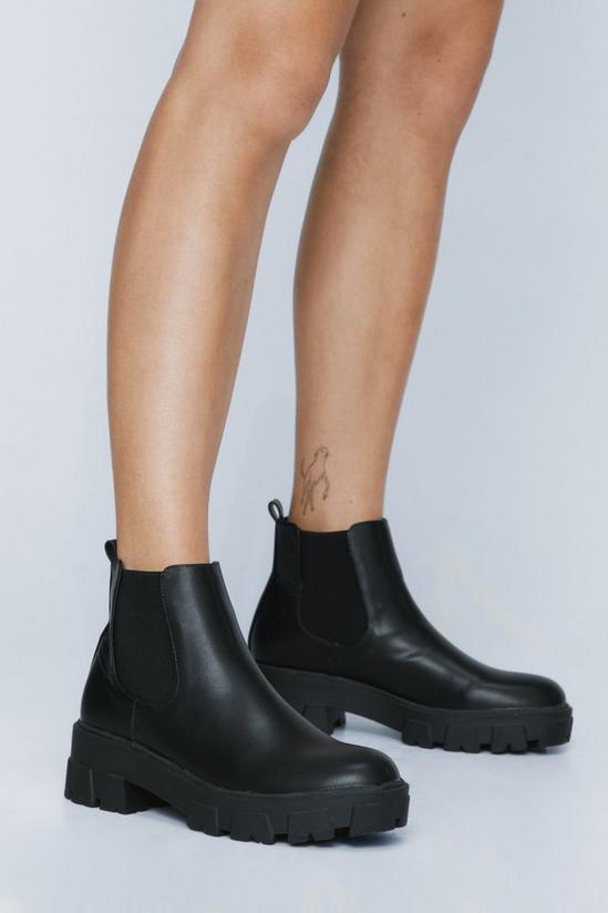 NastyGal Cleated Faux Leather Chelsea Boots 1