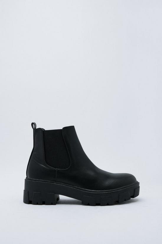 NastyGal Cleated Faux Leather Chelsea Boots 3