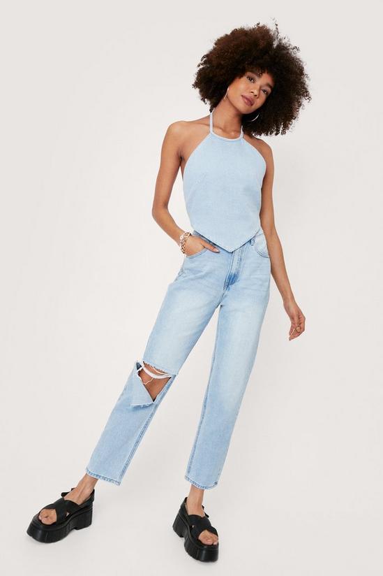 NastyGal Relaxed Distressed Straight Leg Jeans 1