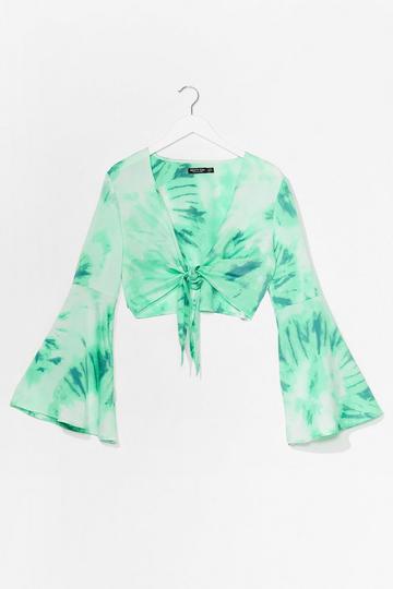 It's Groovy Cropped Tie Dye Top green