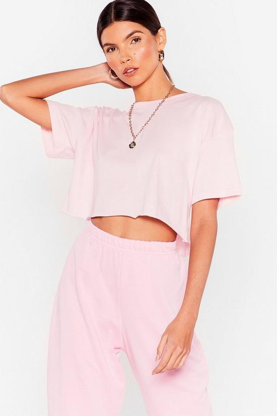 NastyGal Casual Oversized Cropped Short Sleeve T-Shirt 1