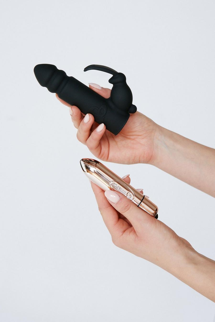 Black 10 Speed Mini Rabbit Bullet Vibrator Sex Toy image number 1