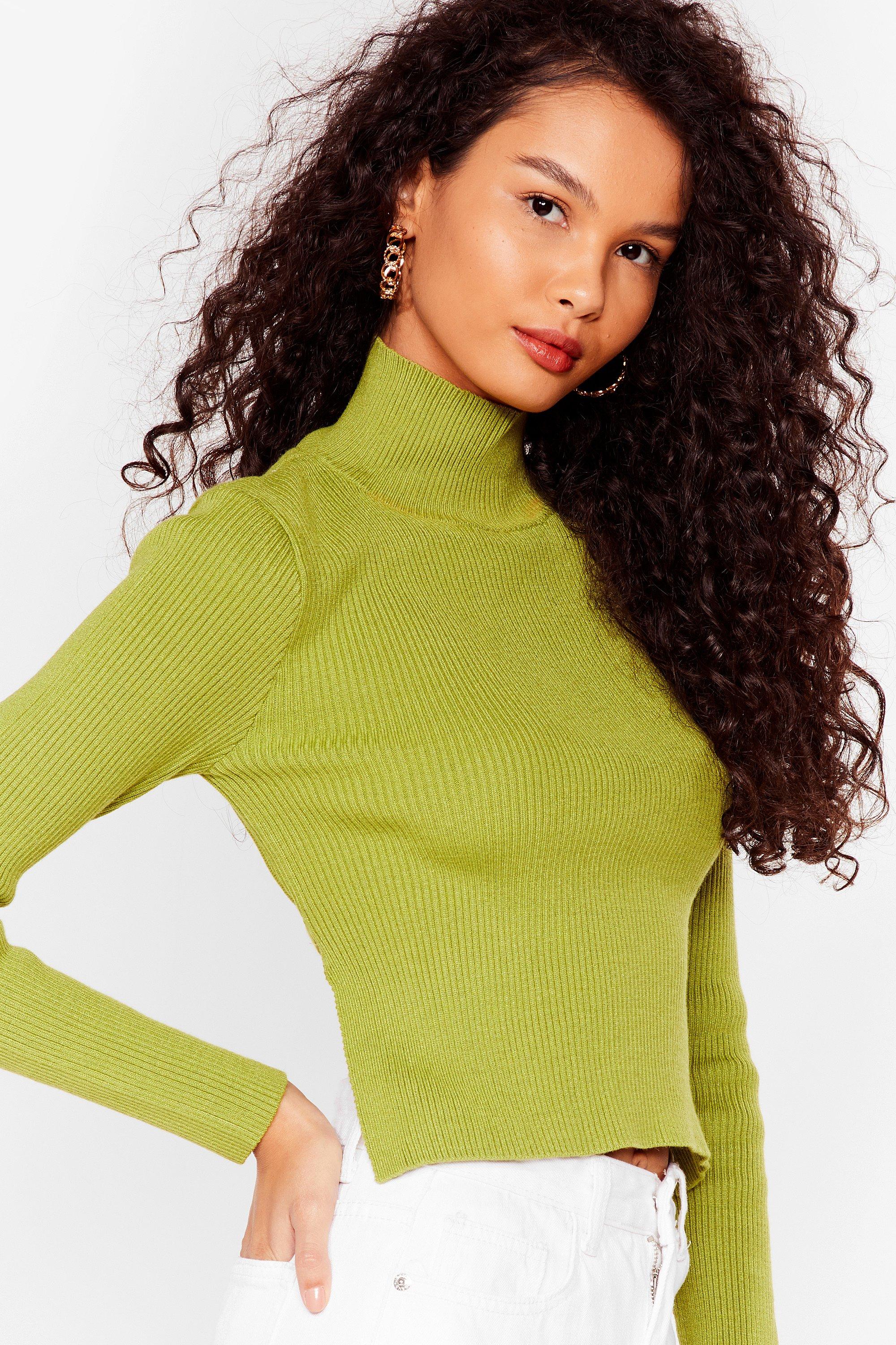 Lime green turtleneck outlet shirt