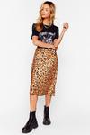 NastyGal Runnin' Wild Satin Leopard Midi Skirt thumbnail 1