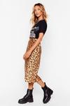 NastyGal Runnin' Wild Satin Leopard Midi Skirt thumbnail 2