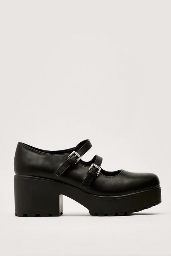 NastyGal Faux Leather Double Strap Mary Jane Heels 3