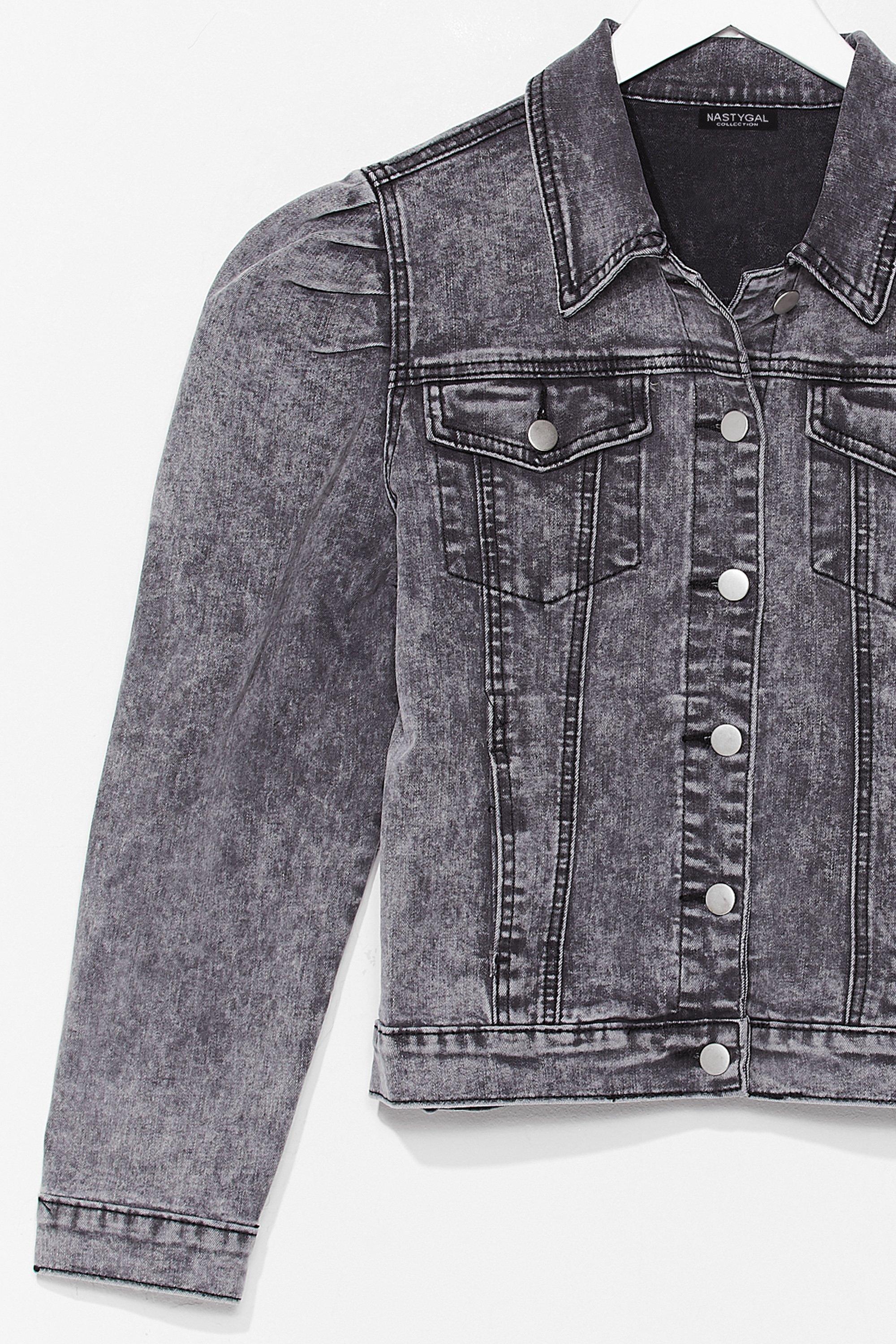 Puff shoulder shop denim jacket uk