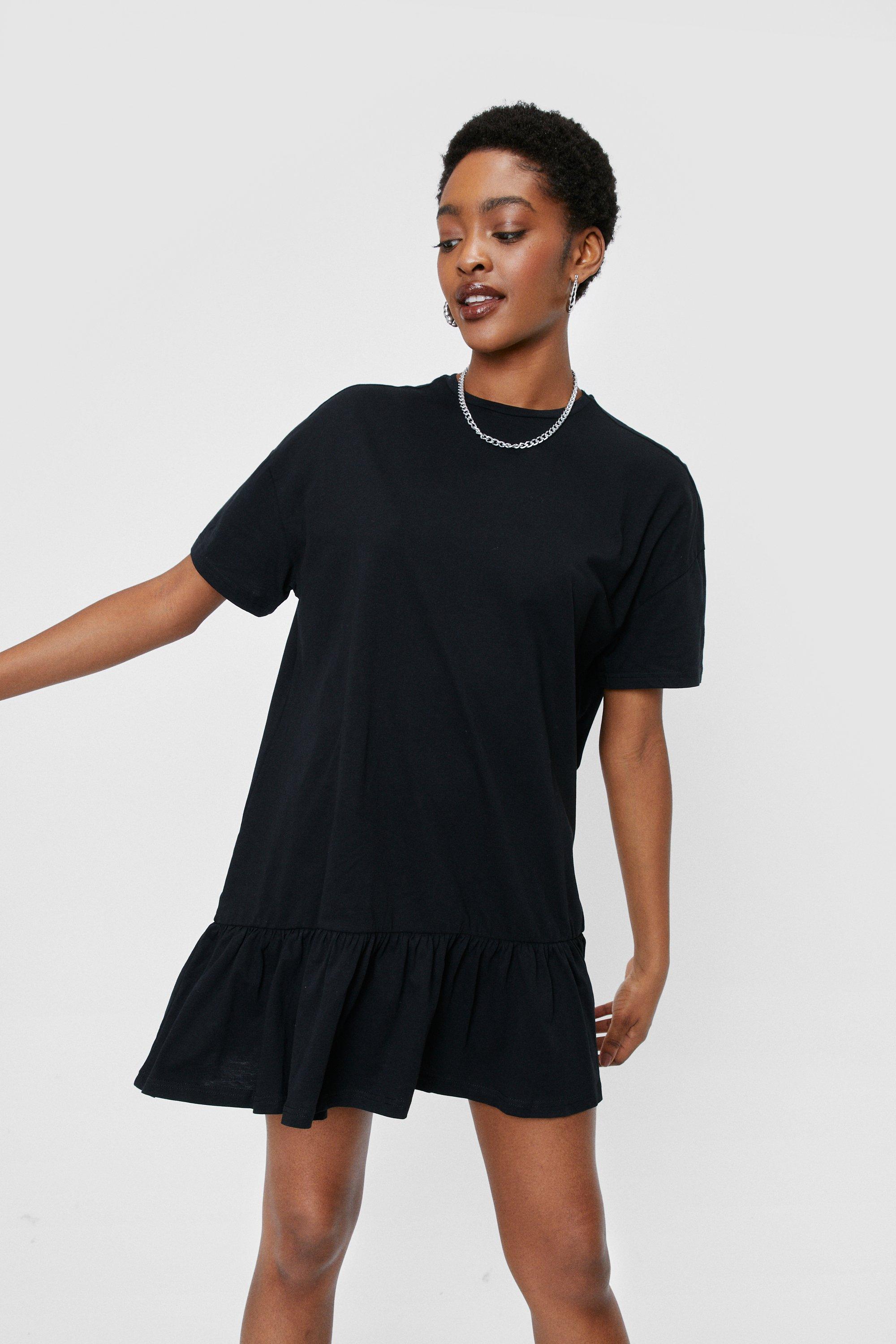 T shirt dress with ruffle sleeves online