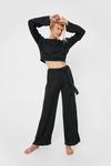 NastyGal Long Sleeve Crop Top And Trousers Set thumbnail 1