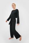NastyGal Long Sleeve Crop Top And Trousers Set thumbnail 3