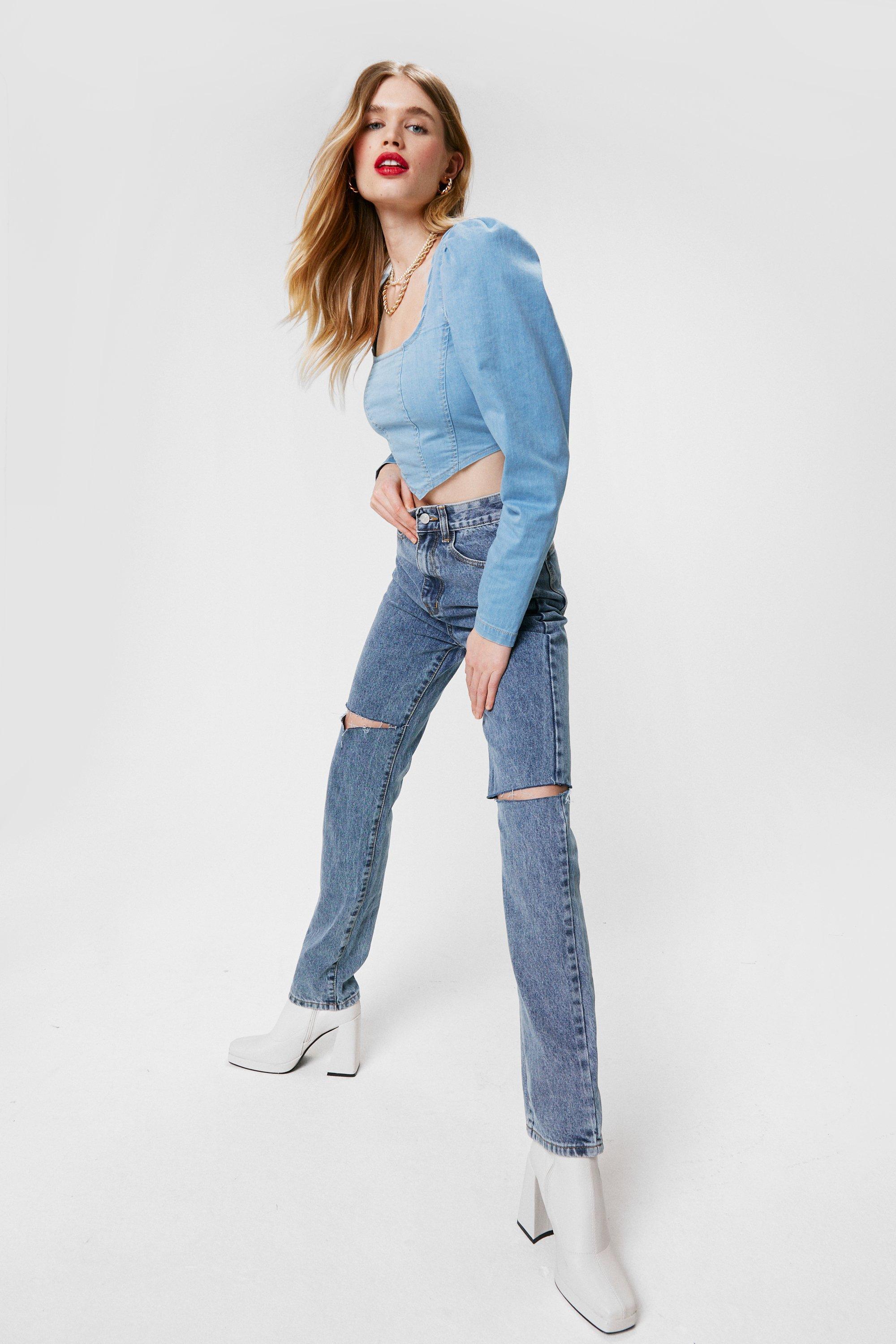 Fashion Look Featuring Missguided Women's Fashion and Nasty Gal  Straight-Leg Jeans by alysilverio - ShopStyle