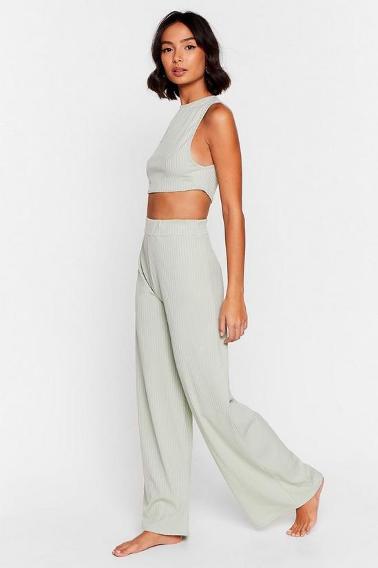 NastyGal Side Show Crop Top and Wide-Leg Trousers Lounge Set 3