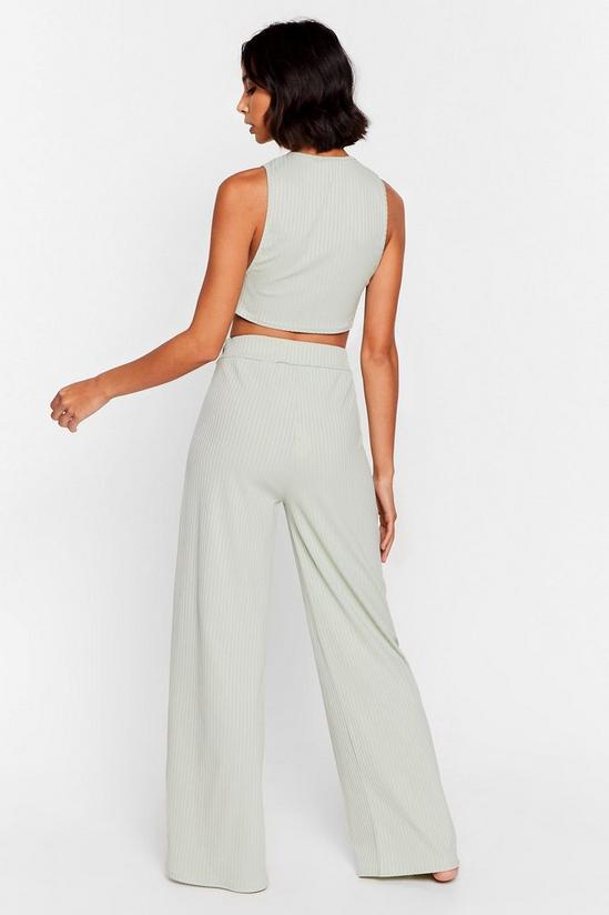 NastyGal Side Show Crop Top and Wide-Leg Trousers Lounge Set 4